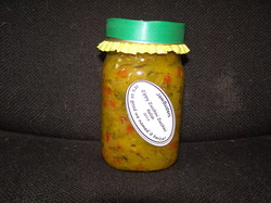 Photo of Zippy Zucchini Zucchini Relish in a jar.